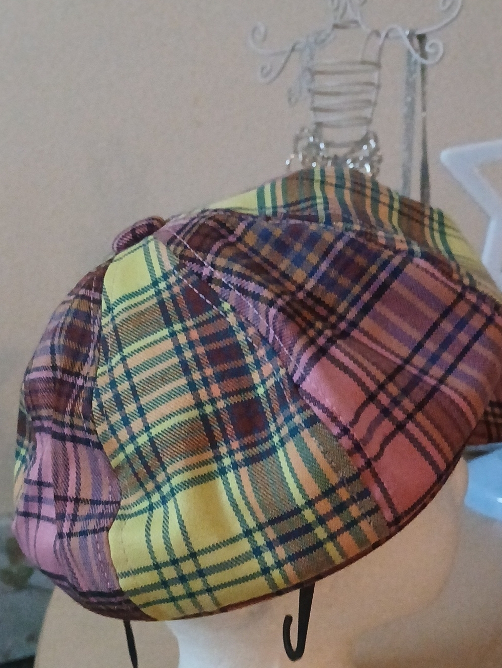 Plaid Brim Hat - Picture 5 of 6